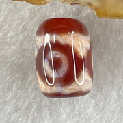 Natural Powerful Tibetan Old Oily Agate 3 Eyes Dzi Bead Heavenly Master (Tian Zhu) 三眼天诛 2.31g 13.7 by 10.0mm - Huangs Jadeite and Jewelry Pte Ltd