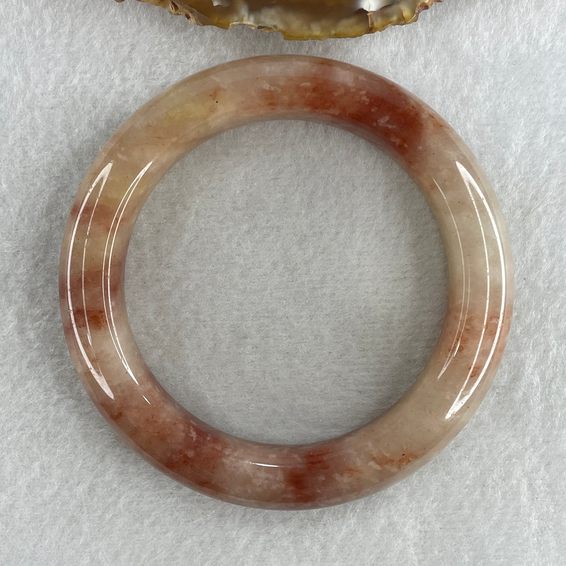 Natural Pinky Ferruginous Quartz Bangle 66.27g Inner Diameter 58.3mm 13.0 by 11.0mm (Slight External Rough) - Huangs Jadeite and Jewelry Pte Ltd