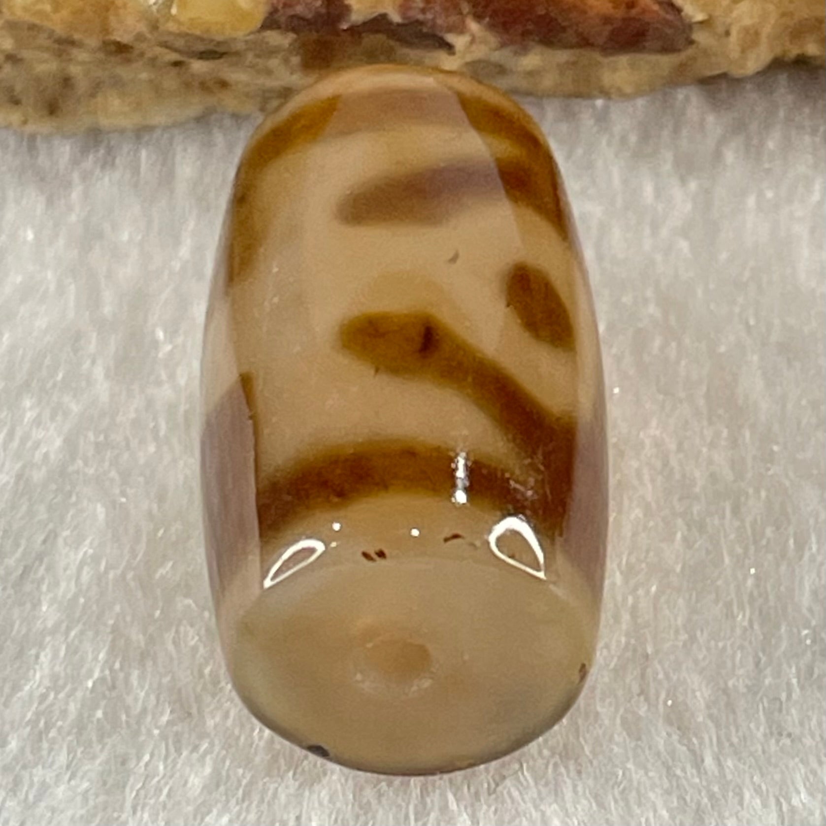Natural Powerful Tibetan Old Oily Agate Patina Guiren Tairen Human Dzi Bead Totem Amulet Heavenly Master (Tian Zhu) 贵人天诛 4.92g 19.7 by 11.7mm - Huangs Jadeite and Jewelry Pte Ltd