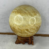 Natural Yellow Calcite Crystal Sphere Ball with Solid Wooden Stand 1,827.6g 115.0 by Diameter 106.0 mm - Huangs Jadeite and Jewelry Pte Ltd