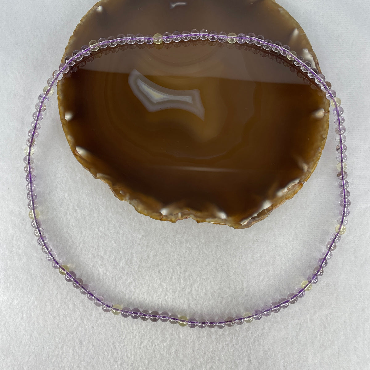 Very Good Grade Natural Amethyst Beads Necklace | 5.8mm Imperial Violet Wisdom (25.78g | 54cm Length | 106 Beads)