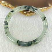 Translucent Grey with Green Piao Hua Sodium Feldspar Jade Bangle Internal Diameter 55.1mm 8.4 by 7.7mm (External Line) - Huangs Jadeite and Jewelry Pte Ltd