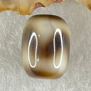 Natural Powerful Tibetan Old Oily Agate Tiger Tooth Daluo Dzi Bead Heavenly Master (Tian Zhu) 2.38g 13.7 by 10.4mm - Huangs Jadeite and Jewelry Pte Ltd