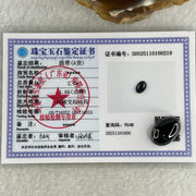 Type A Translucent Black Omphacite Jadeite Round Cabouchon Stone For Setting 2.08g 15.6 by 10.9 by 6.1mm - Huangs Jadeite and Jewelry Pte Ltd