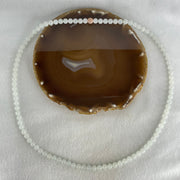Type A White to Faint Blue Jadeite Beads Necklace 60.70g 66cm 7.1mm 98 Beads - Huangs Jadeite and Jewelry Pte Ltd