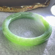 Type A Green with Lavender Jadeite Bangle Internal Diameter 53.8mm 50.57g 10.2 by 9.5mm (Very Slight Internal Line) - Huangs Jadeite and Jewelry Pte Ltd