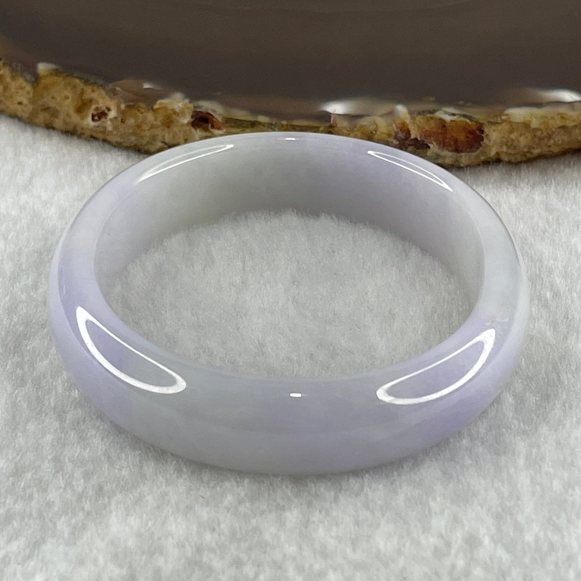 Type A Natural Light Lavender Light Green Jadeite Oval Bangle 34.75g Inner Diameter 52.9mm 11.9 by 6.3mm (Internal Lines) - Huangs Jadeite and Jewelry Pte Ltd