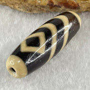 Natural Powerful Tibetan Old Oily Water Pattern One Eye Vajra With Nectar Vessel Treasure Bottle Agate Bead Heavenly Master (Tian Zhu) 天珠 8.83g 38.0 by 12.3mm - Huangs Jadeite and Jewelry Pte Ltd
