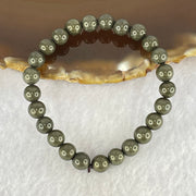 Natural Pyrite Beads Bracelet 天然黄铁矿手链 13.76g 13cm 6.4mm 25 Beads - Huangs Jadeite and Jewelry Pte Ltd
