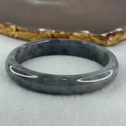 Type A Wuji Grey Black Jadeite Oval Bangle Bangle Internal Diameter 57.8mm 40.78g 12.0 by 6.4mm (Close to Perfect) - Huangs Jadeite and Jewelry Pte Ltd