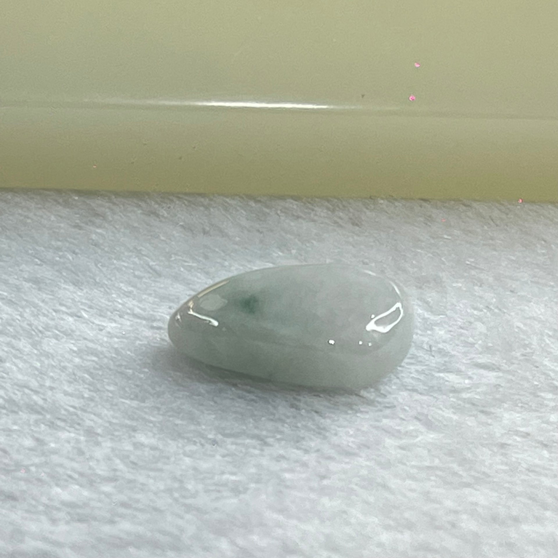 Type A Lavender and Green Piao Hua Jadeite Mini Tear Drop Pendant 1.36g 15.21 by 8.7 by 4.6mm - Huangs Jadeite and Jewelry Pte Ltd