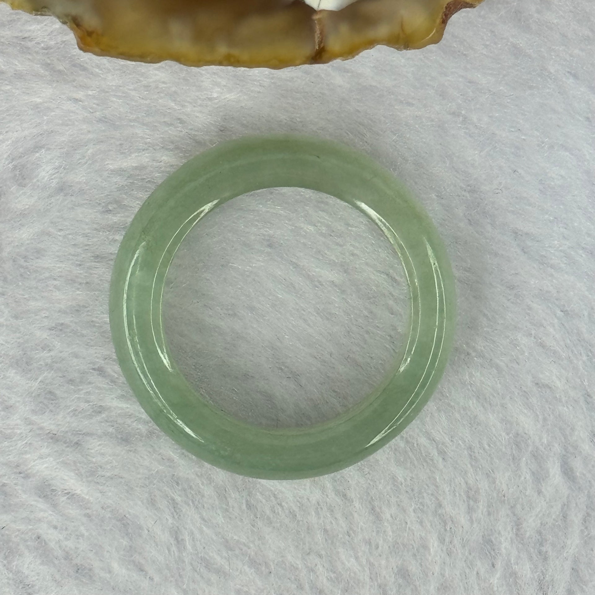 Type A Semi Icy Green Jadeite Ring 4.08g 6.1 by 3.5mm US7.25 HK16 - Huangs Jadeite and Jewelry Pte Ltd
