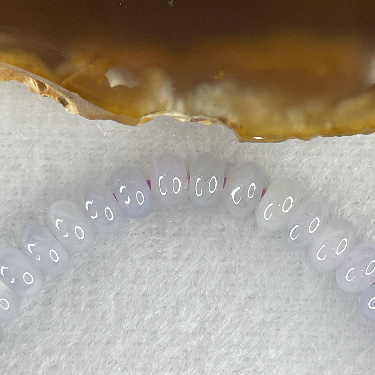 Natural Type A Lavender Jadeite Donut Beads Bracelet 11.49g 15.5cm 6.0mm 49 Pcs - Huangs Jadeite and Jewelry Pte Ltd