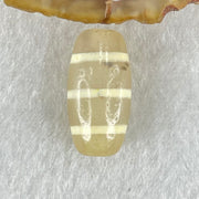 Natural Powerful Tibetan Old Oily Agate 3-Lines Dzi Bead Heavenly Master (Tian Zhu) 三行天诛 2.99g 20.1 by 10.2mm - Huangs Jadeite and Jewelry Pte Ltd