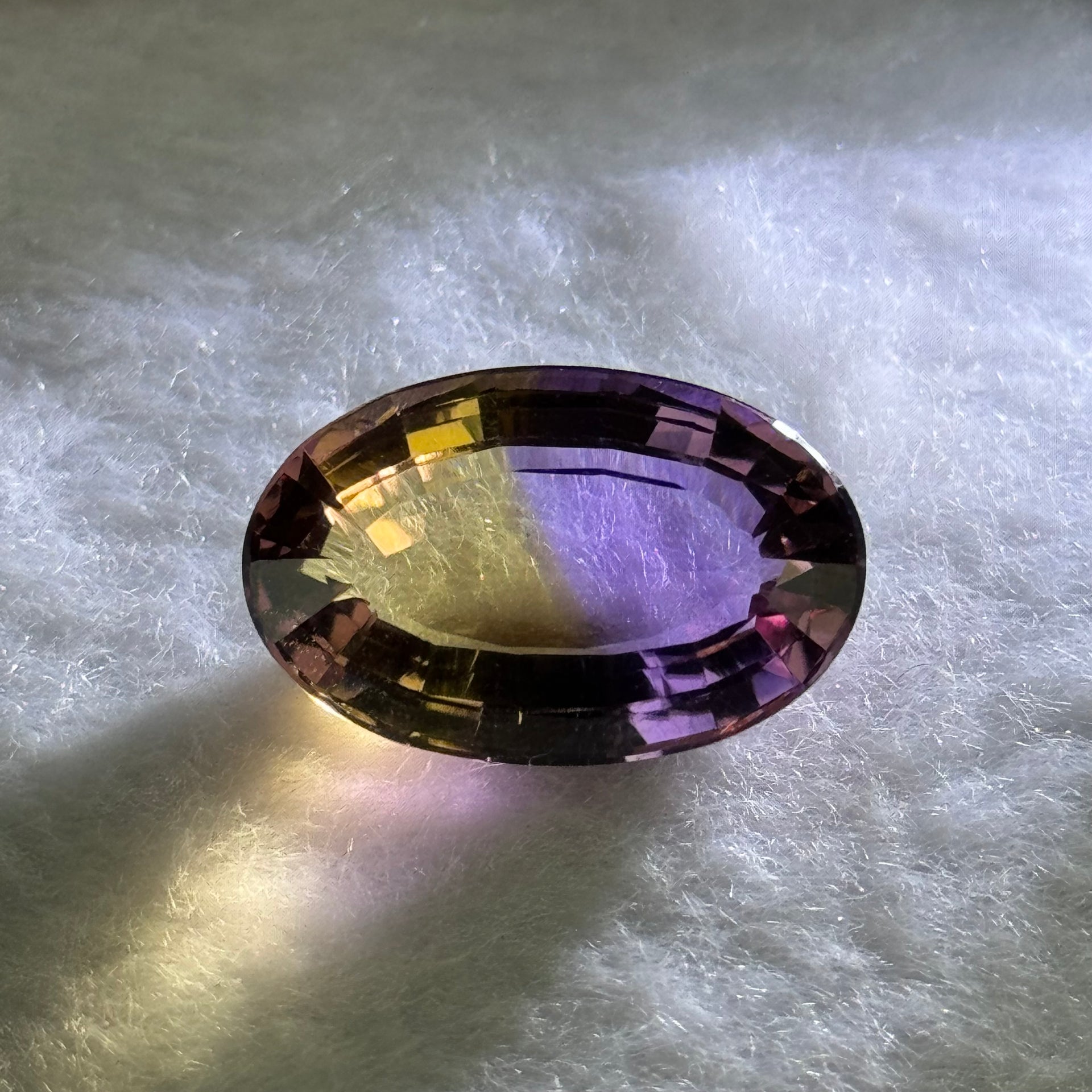 Natural Faceted Ametrine Oval Shape 19.09ct 21.4 by 13.7 by 9.8mm - Huangs Jadeite and Jewelry Pte Ltd