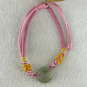 Type A Blueish Green Jadeite Ping An Kou String Bracelet 3.21g 14.9 by 6.7mm - Huangs Jadeite and Jewelry Pte Ltd