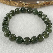 Good Grade Natural Green Cats Eye Rutilated Beads Bracelet 22.78g 16cm 9.4mm 21 Beads - Huangs Jadeite and Jewelry Pte Ltd
