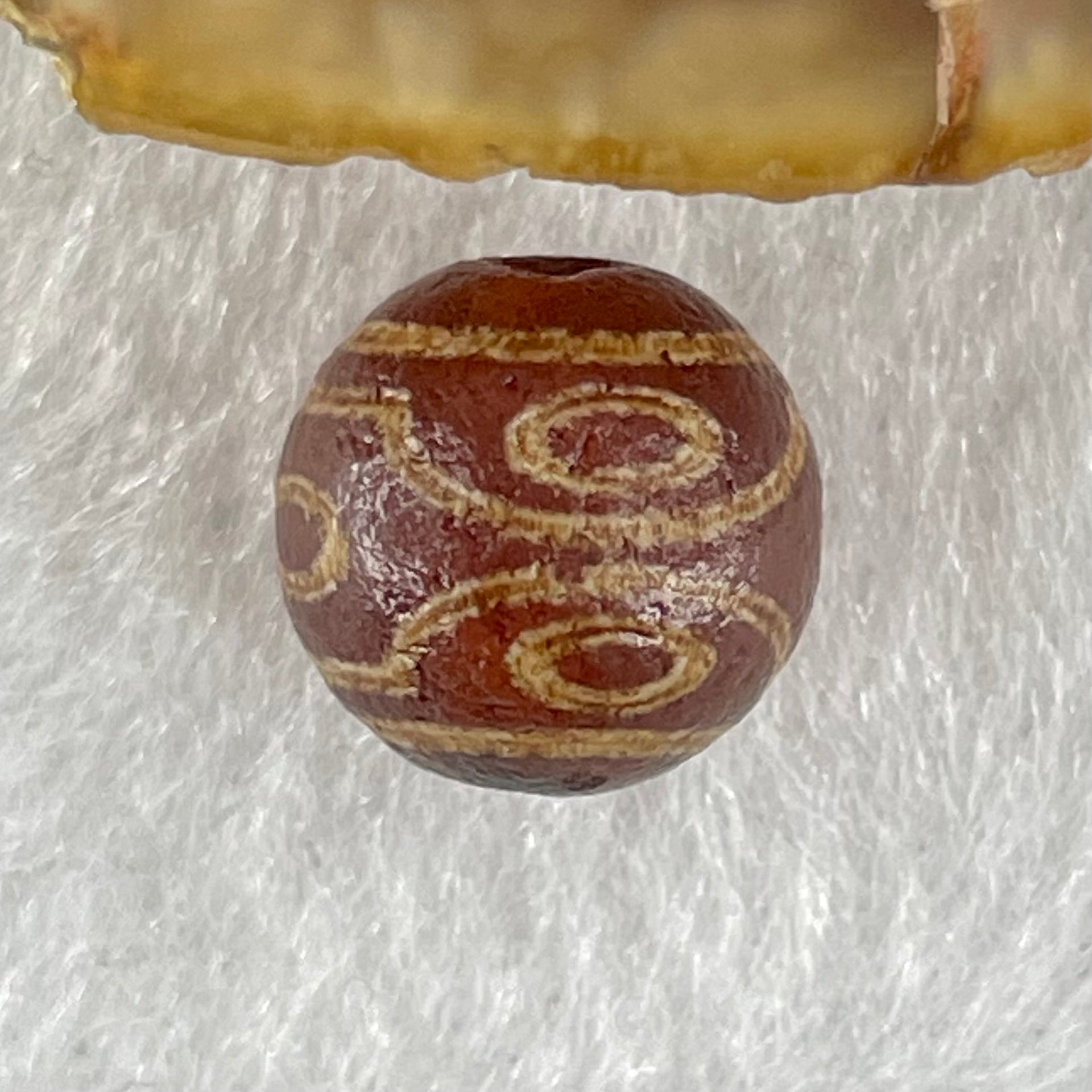 Natural Powerful Tibetan Old Oily Agate 6 Eyes Dzi Bead Heavenly Master (Tian Zhu) 六眼天诛 1.44g 10.0 by 10.4mm - Huangs Jadeite and Jewelry Pte Ltd