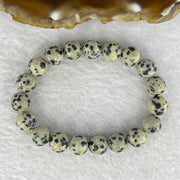 Natural Dalmatian Jasper Stone Bracelet 15.52g 13cm 8.5mm 19 Beads - Huangs Jadeite and Jewelry Pte Ltd