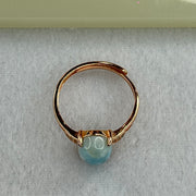 Natural Larimar in S925 Silver Rose Gold Color Ring (Adjustable Size) 2.29g 10.0 by 7.9 by 5.5mm - Huangs Jadeite and Jewelry Pte Ltd