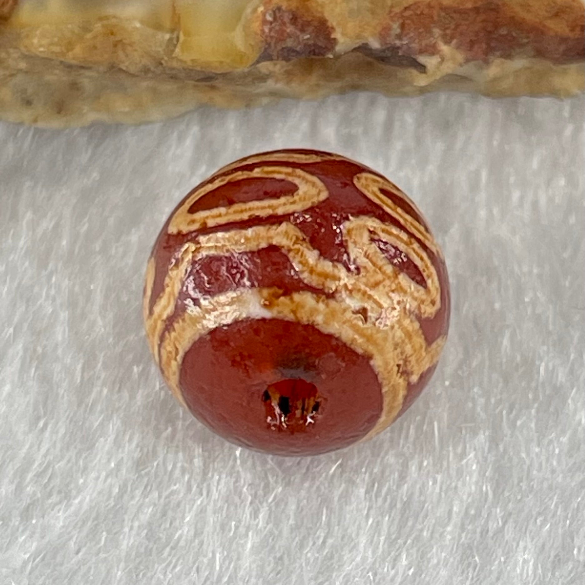 Natural Powerful Tibetan Old Oily Agate 7 Eyes Dzi Bead Heavenly Master (Tian Zhu) 七眼天诛 1.36g 10.0 by 10.2mm - Huangs Jadeite and Jewelry Pte Ltd