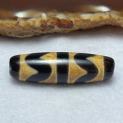 Natural Powerful Tibetan Old Oily Agate Double Tiger Tooth Daluo Dzi Bead Heavenly Master (Tian Zhu) 虎呀天诛 7.63g 37.6 by 11.5mm - Huangs Jadeite and Jewelry Pte Ltd