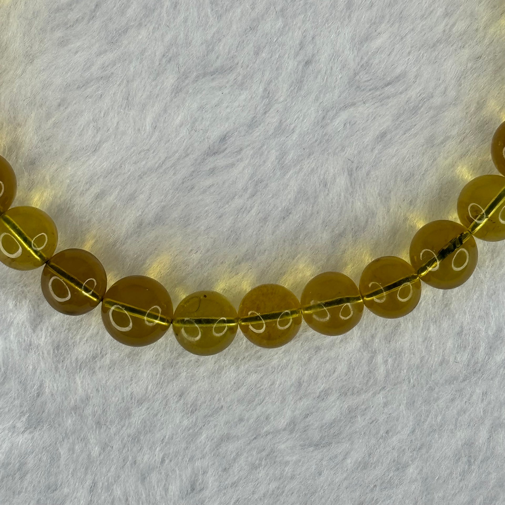 Natural Yellow Amber Beads Bracelet 6.18g 17cm 7.6mm 27 Beads - Huangs Jadeite and Jewelry Pte Ltd