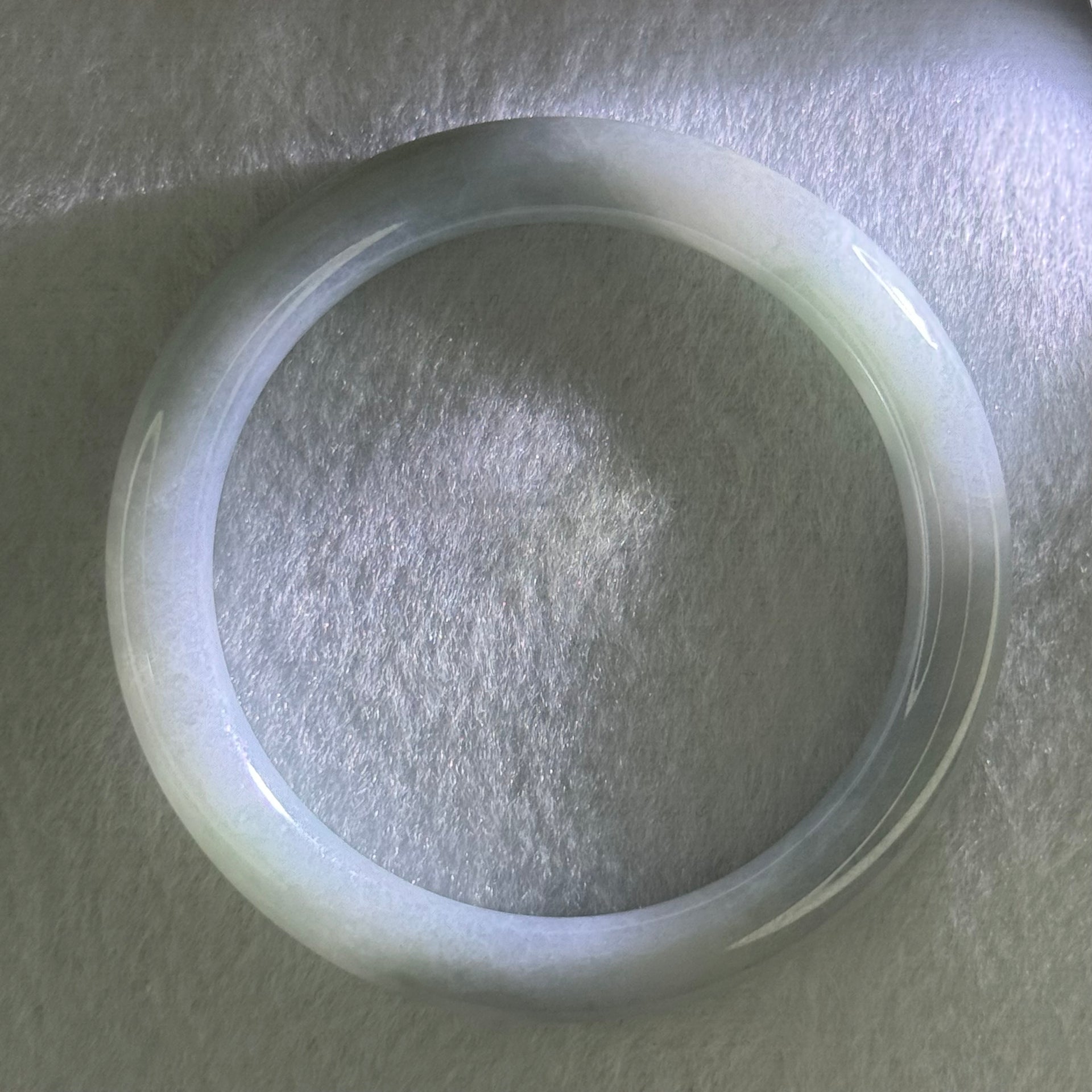 Type A Lavender Jadeite Bangle Internal Diameter 54.0mm 56.42g 8.4 by 8.3mm (Internal Lines) - Huangs Jadeite and Jewelry Pte Ltd