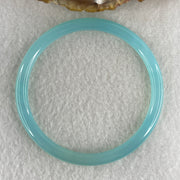 Natural Blue Chalcedony Agate Bangle | 61.2mm Inner Diameter (15.13g 5.6x6.0mm | Perfect Flawless Grade | Serenity, Eloquence & Calming Mind) - Huangs Jadeite and Jewelry Pte Ltd