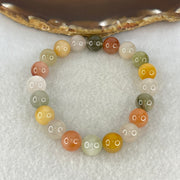 Above Average Grade Natural Muti Colour Rabbit Hair Rutilated Quartz Beads Bracelet 24.92g 16cm 9.8mm 20 Beads - Huangs Jadeite and Jewelry Pte Ltd