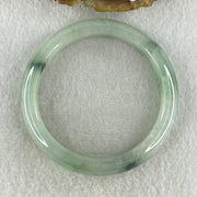 Type A Natural Jelly Light Green with Blueish Green Flora Piao Hua Jadeite Bangle 44.63g Inner Diameter 50.7mm 12.3 by 8.3mm (Internal Lines) - Huangs Jadeite and Jewelry Pte Ltd