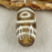 Natural Powerful Tibetan Old Oily Agate 2 Eyes Dzi Bead Heavenly Master (Tian Zhu) 二眼天诛 8.31g 28.9 by 13.7mm - Huangs Jadeite and Jewelry Pte Ltd