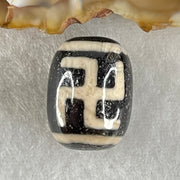 Natural Powerful Tibetan Old Oily Agate 1 Eye With Swastika Dzi Bead (Hotu Dzi) 4.91g by 17.5 by 16.6mm - Huangs Jadeite and Jewelry Pte Ltd