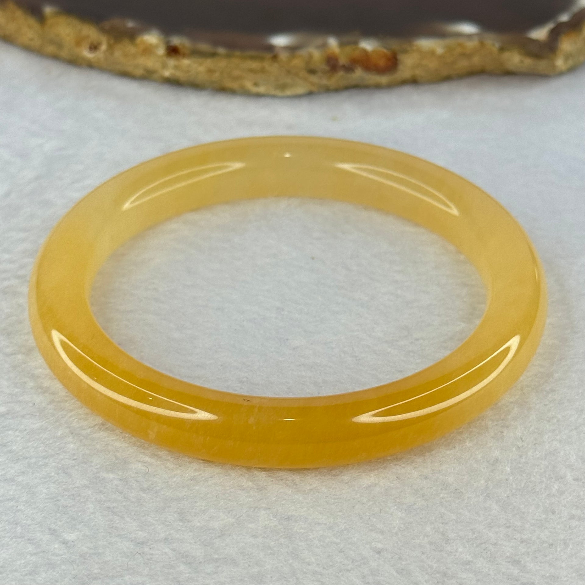 Transparent Orange to Yellow Quartzite Jade Bangle 天山玉手镯 Internal Diameter 57.3mm 38.10g 9.6 by 9.6mm - Huangs Jadeite and Jewelry Pte Ltd