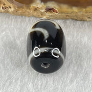 Natural Powerful Tibetan Old Oily Green Tara Dzi Bead Heavenly Master (Tian Zhu) 绿度母天珠 4.86g 17.3 by 13.1mm - Huangs Jadeite and Jewelry Pte Ltd