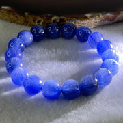 Natural Blue Kyanite Beads Bracelet 38.78g 15.5cm 10.7 18 Beads - Huangs Jadeite and Jewelry Pte Ltd