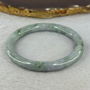 Type A Deep Lavender and Green Piao Hua Jadeite Bangle 34.03g Internal Diameter 55.8mm 8.0 by 8.0mm (Internal Line) - Huangs Jadeite and Jewelry Pte Ltd