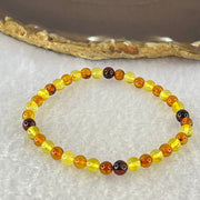Natural Mixed Color Amber Beads Bracelet 2.52g 16.5cm 5.2mm 38 Beads - Huangs Jadeite and Jewelry Pte Ltd
