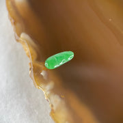 Type A Old Mine Full Green Jadeite Peapod Charm Stone For Setting 0.09g 10.2 by 4.4 by 1.2mm - Huangs Jadeite and Jewelry Pte Ltd