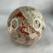 Natural Rhyolite Jasper Sphere Ball with Wooden Stand 860.4mm 80.7 by 80.1 by 135.0mm - Huangs Jadeite and Jewelry Pte Ltd