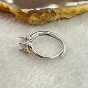 Colourless Cubic Zirconia with Crystals In S925 Sliver Ring (Adjustable Size) 2.49g 5.6 by 3.4mm - Huangs Jadeite and Jewelry Pte Ltd