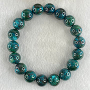 Good Grade Natural Blue Green Chrysocolla Phoenix Stone Beads Bracelet 42.69g 17cm 11.9mm 18 Beads - Huangs Jadeite and Jewelry Pte Ltd