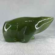 Natural Dark Green Serpentine Polar Bear Display 1991.7g 195.0 by 87.1 by 95.0mm - Huangs Jadeite and Jewelry Pte Ltd