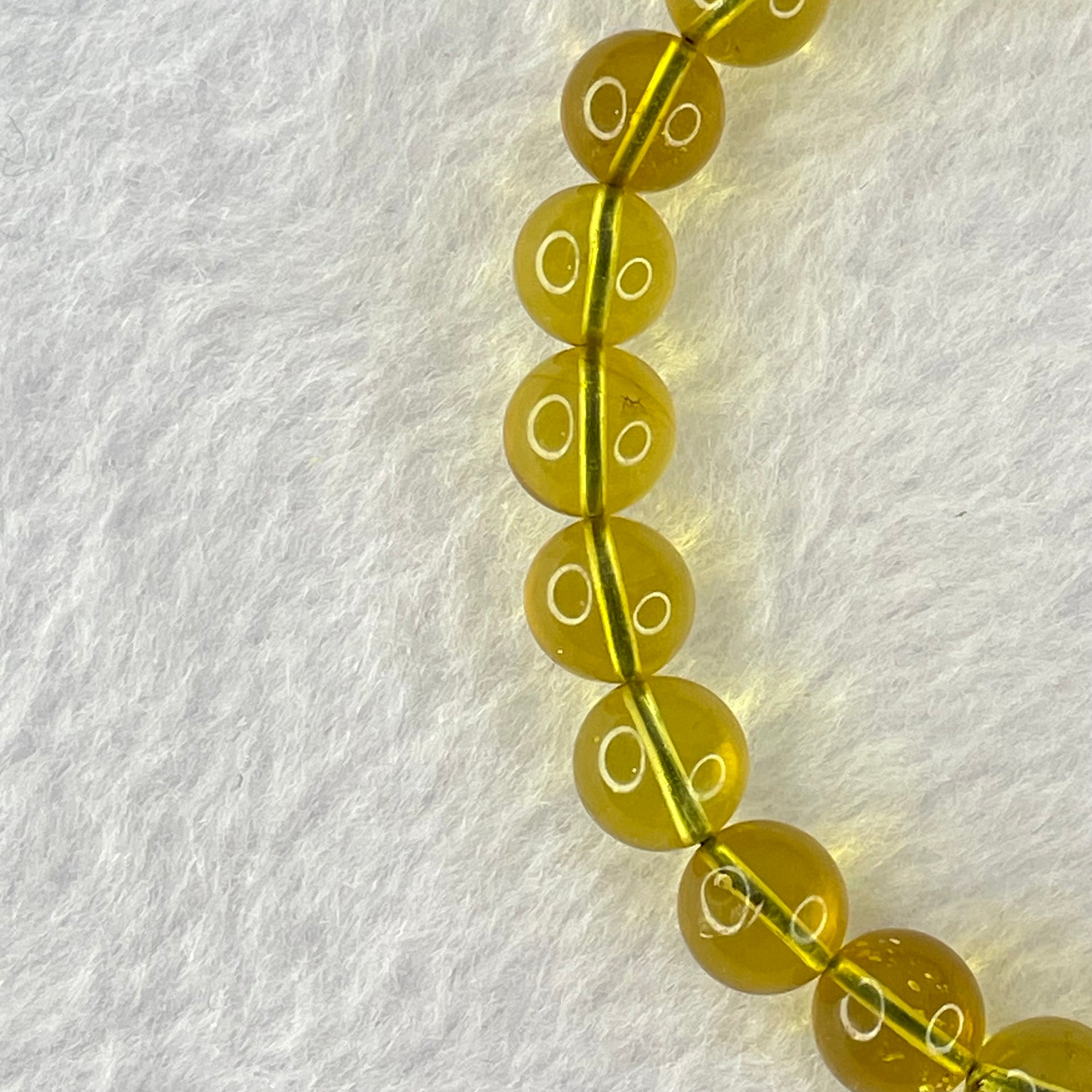 Natural Purple Honey Amber Beads Bracelet 天然紫蜜琥珀手链 4.95g 15cm 7.2mm 25 Beads - Huangs Jadeite and Jewelry Pte Ltd