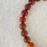 Natural Blood Red with Yellow Amber Beads Bracelet 4.88g 15cm 7.4mm 25 Beads - Huangs Jadeite and Jewelry Pte Ltd