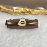 Natural Powerful Tibetan Old Oily Agate 5 Eyes Lightning Dzi Bead Heavenly Master (Tian Zhu) 五眼闪电天珠 8.77g 37.9 by 12.2mm - Huangs Jadeite and Jewelry Pte Ltd