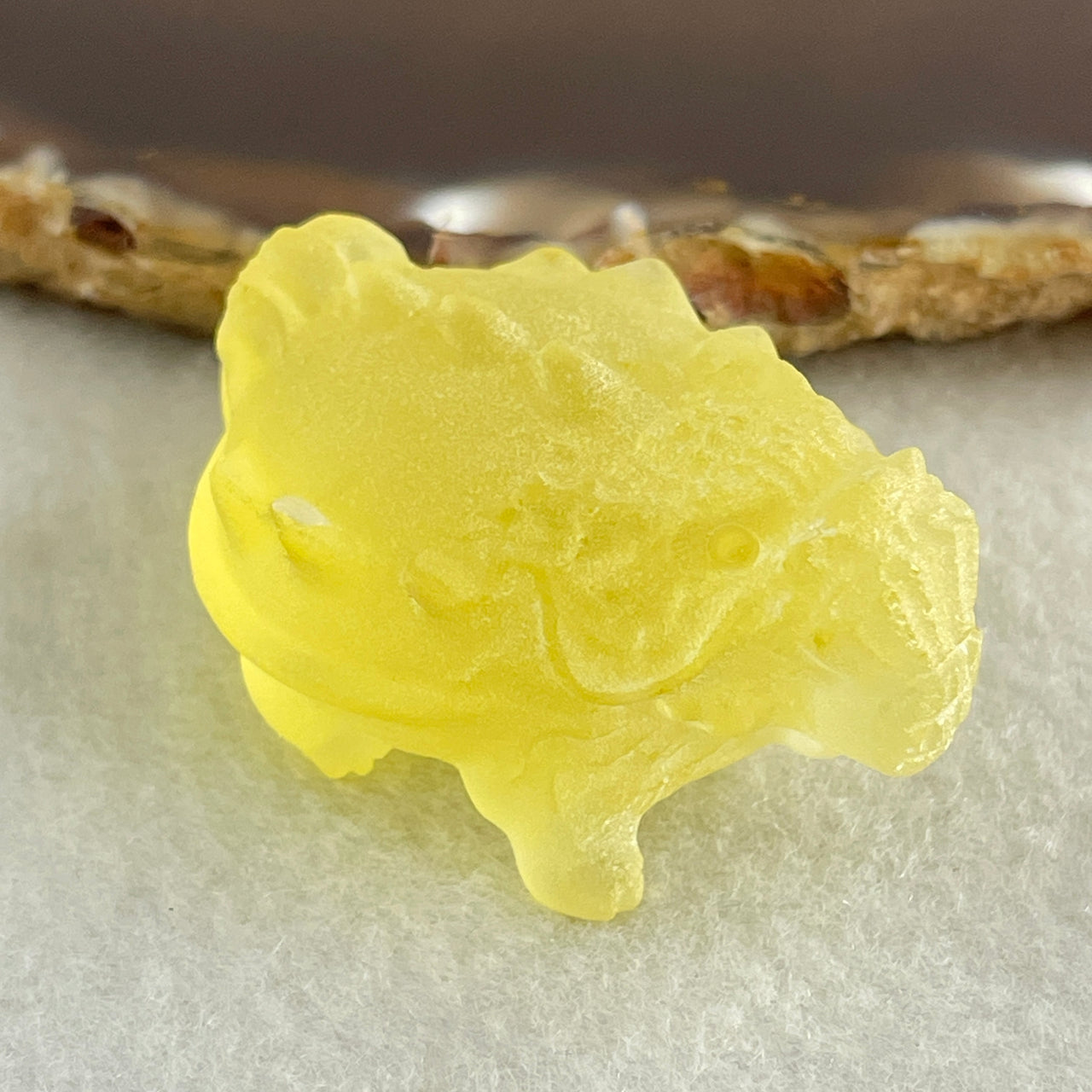 Natural Sulfur Golden Turtle Dragon Display 29.60g 42.7 by 30.3 by 22.3mm - Huangs Jadeite and Jewelry Pte Ltd