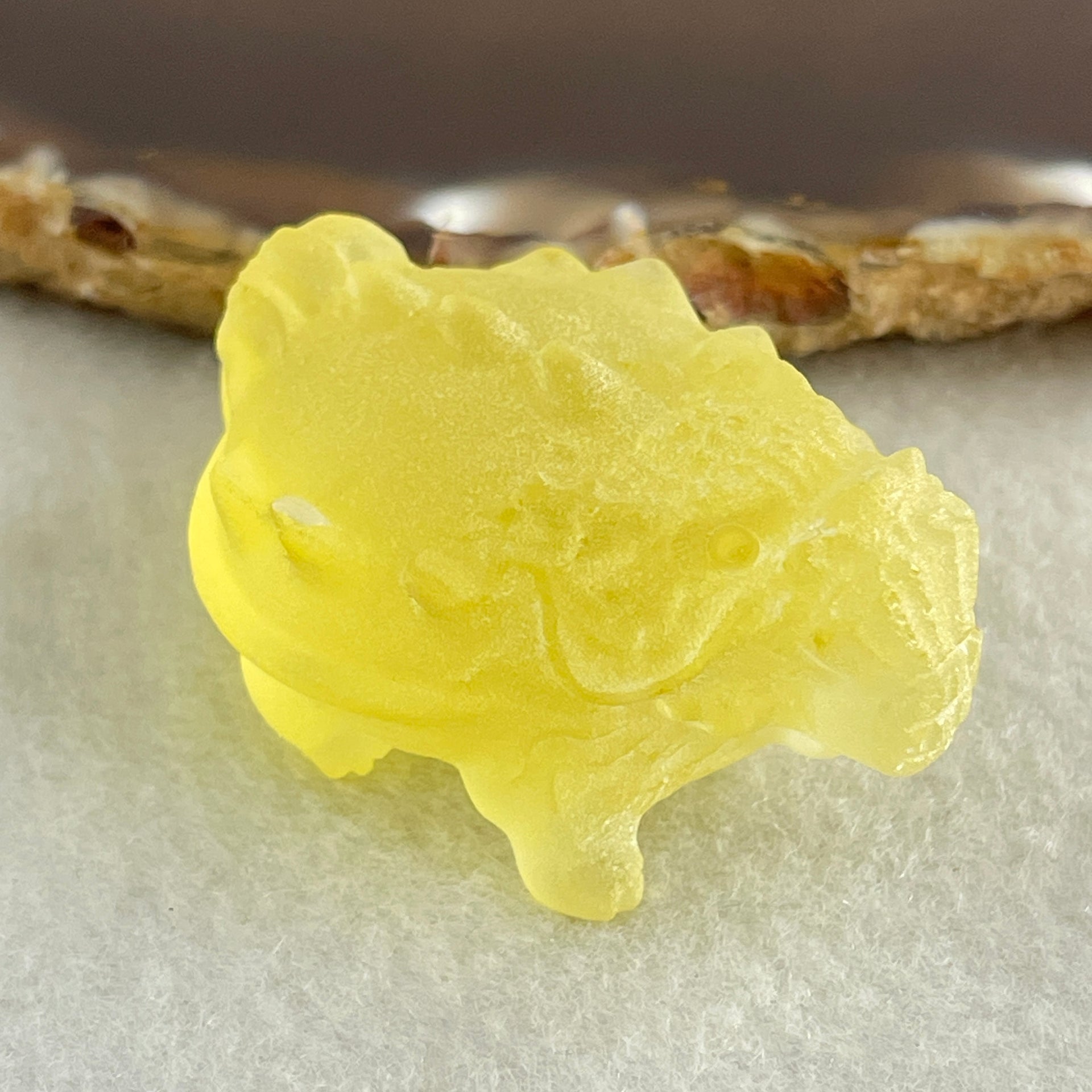 Natural Sulfur Golden Turtle Dragon Display 29.60g 42.7 by 30.3 by 22.3mm - Huangs Jadeite and Jewelry Pte Ltd