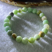 Natural Green Serpentine Beads Bracelet 21.40g 16.5cm 8.7mm 23Beads - Huangs Jadeite and Jewelry Pte Ltd