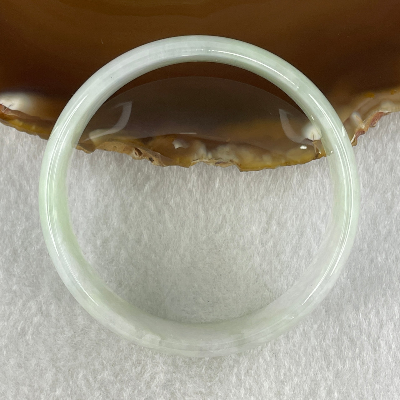 Type A Natural Green with Lavender Jadeite Bangle 34.40g Inner Diameter 49.8mm 17.9 by 4.2mm (Very Very Slight Internal Lines) - Huangs Jadeite and Jewelry Pte Ltd